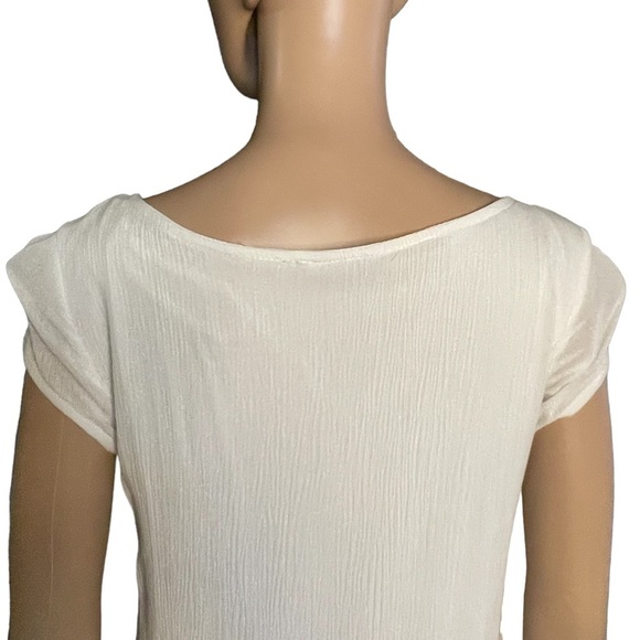 Tiana B. White shirt sleeve textured boho midi dress size 12 - Picture 5 of 11